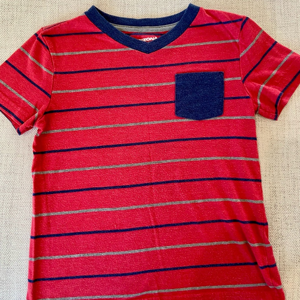 Arizona Jean Company Kids Red and Blue Striped Tee